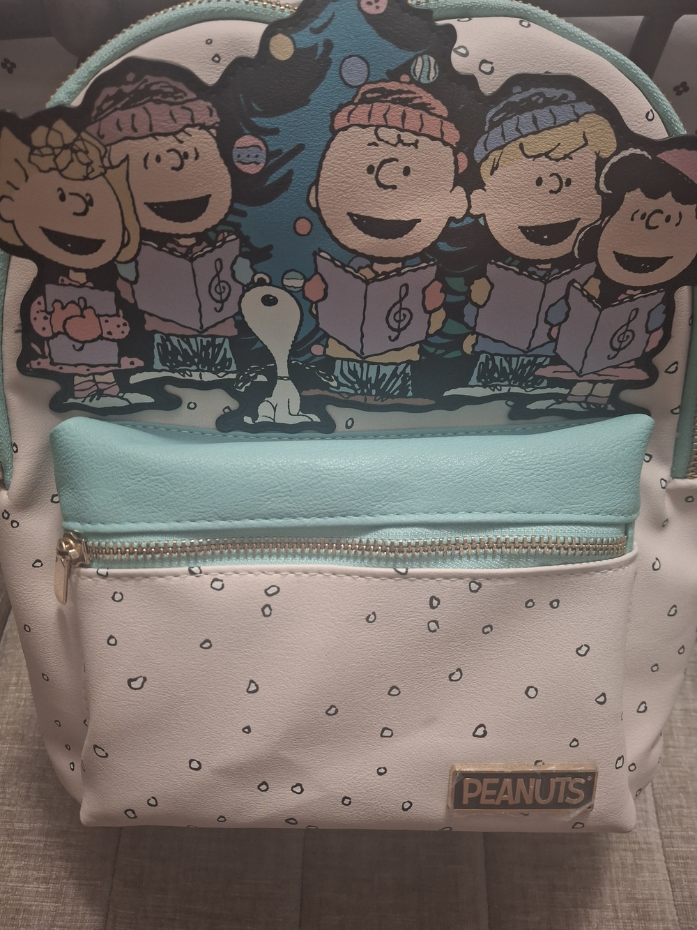 Peanuts White & Mint Snoopy Choir Mini Backpack